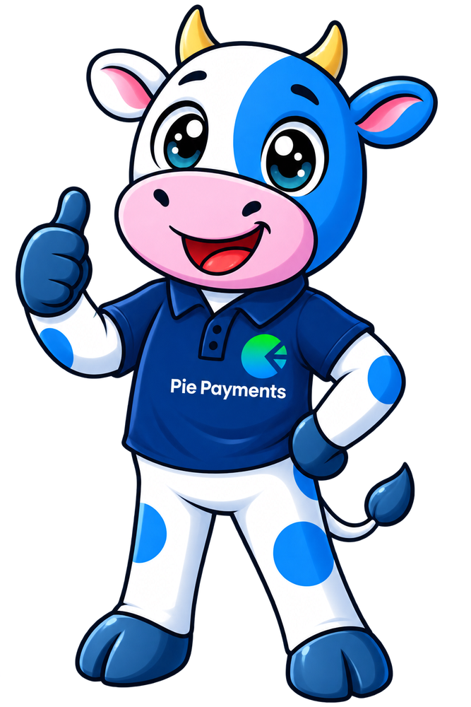 Max the Pie Payments mascot